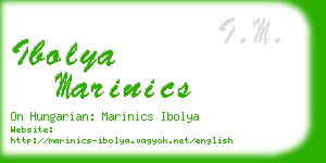 ibolya marinics business card